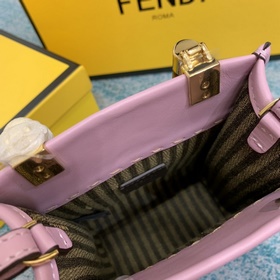 FENDI Мини-сумка Sunshine из кожи черепахового цвета с ремешком 