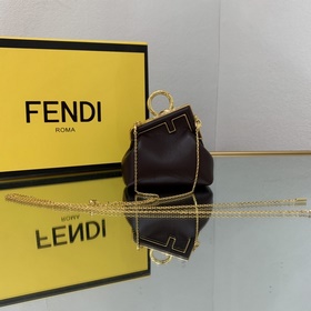 FENDI Мини-размер, кофейный цвет Новая модель First Первая модел