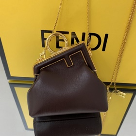 FENDI Мини-размер, кофейный цвет Новая модель First Первая модел