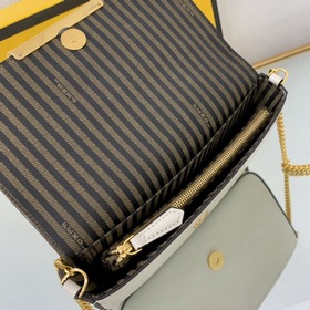 FENDI Мини-сумка геометрической формы из белой кожи С металличес