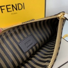 FENDI Мини-сумка геометрической формы из белой кожи С металличес
