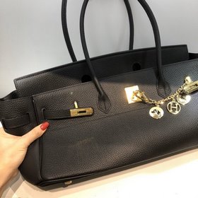 Hermès Черный одноплечевой рюкзак &nbsp;сумка Кожа на заказ [