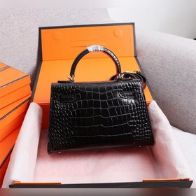 Hermes Kelly второго поколения с крокодиловым узором, идеальная ф