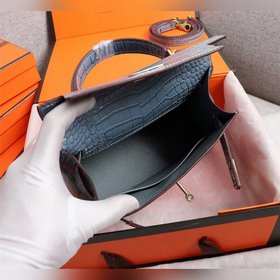 Hermès Kelly второго поколения с крокодиловым узором, идеальная ф