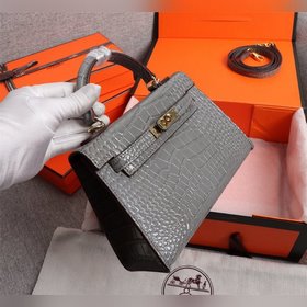Hermès Kelly второго поколения с крокодиловым узором, идеальная ф