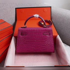 Hermes Kelly второго поколения с крокодиловым узором, идеальная ф