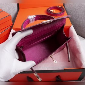 Hermes Kelly второго поколения с крокодиловым узором, идеальная ф