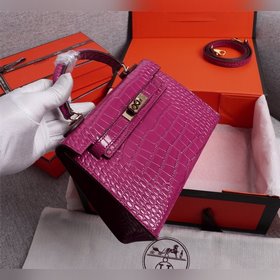 Hermes Kelly второго поколения с крокодиловым узором, идеальная ф