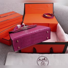 Hermes Kelly второго поколения с крокодиловым узором, идеальная ф