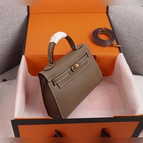 Hermès (золотая и серебряная застежка) Kelly Mini 19 см второго п