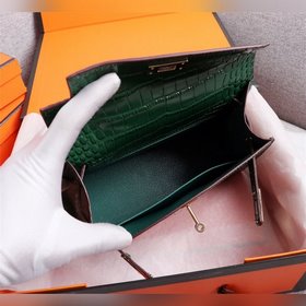 Hermès Kelly второго поколения с крокодиловым узором, идеальная ф