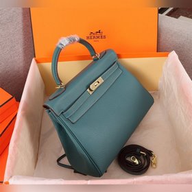 Hermès {Серебряная пряжка} Сумка Kelly Три размера： 25 см, 28 см,