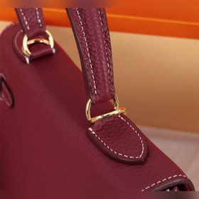 Hermès {бордо с золотой застежкой} Сумка Kelly Princess Три разме