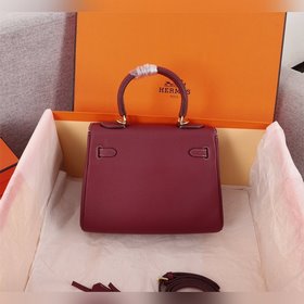Hermès {бордо с золотой застежкой} Сумка Kelly Princess Три разме