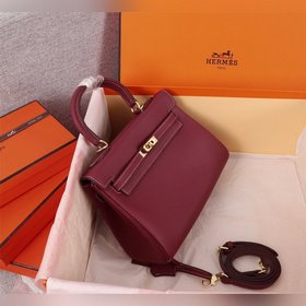 Hermès {бордо с золотой застежкой} Сумка Kelly Princess Три разме