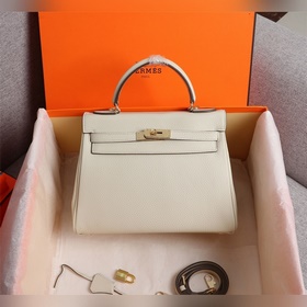 Hermès {молочно-белая золотая застежка} Сумка Kelly Princess Три