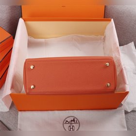 Hermès {оранжевая золотая застежка} Сумка Kelly Три размера： 25 