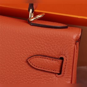 Hermès {оранжевая золотая застежка} Сумка Kelly Три размера： 25 