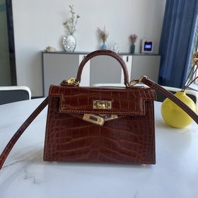 Hermès 【 mini Kelly второго поколения】Двухцветная кожа с текстуро