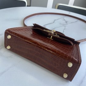 Hermès 【 mini Kelly второго поколения】Двухцветная кожа с текстуро