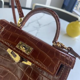 Hermès 【 mini Kelly второго поколения】Двухцветная кожа с текстуро