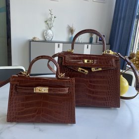 Hermès 【 mini Kelly второго поколения】Двухцветная кожа с текстуро