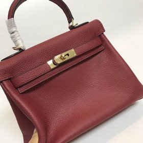 Hermès Kelly Wine Red Natural Color Line Размер： 2528 см Номер： 