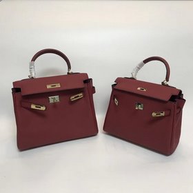 Hermès Kelly Wine Red Natural Color Line Размер： 2528 см Номер： 