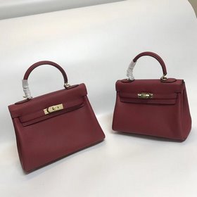 Hermès Kelly Wine Red Natural Color Line Размер： 2528 см Номер： 