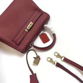 Hermès Kelly Wine Red Natural Color Line Размер： 2528 см Номер： 
