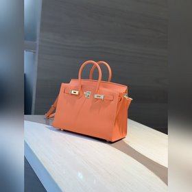 Hermès &nbsp; Оранжевый Birkin 25 см с внешними швами Визуаль