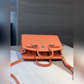 Hermès &nbsp; Оранжевый Birkin 25 см с внешними швами Визуаль