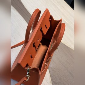 Hermès &nbsp; Оранжевый Birkin 25 см с внешними швами Визуаль