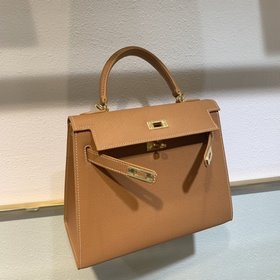Hermès Сумка Kelly из телячьей кожи с зернистой текстурой. Сумка