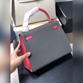 Hermès Kelly Персиковый/серо-бежевый Kelly Первый слой кожи Мягк