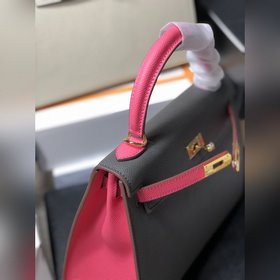 Hermès Kelly Персиковый/серо-бежевый Kelly Первый слой кожи Мягк
