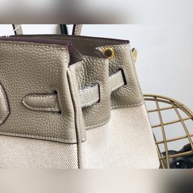 Hermès Платформа из платинового канваса с кожаными деталями Кожа
