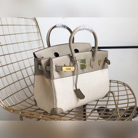Hermès Платформа из платинового канваса с кожаными деталями Кожа