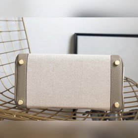 Hermès Платформа из платинового канваса с кожаными деталями Кожа