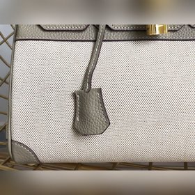 Hermès Платформа из платинового канваса с кожаными деталями Кожа