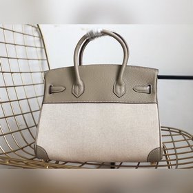 Hermès Платформа из платинового канваса с кожаными деталями Кожа
