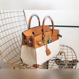 Hermès Платформа из платинового канваса с кожаными деталями Кожа