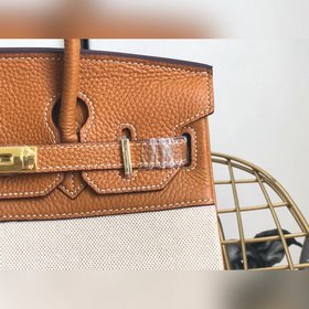 Hermès Платформа из платинового канваса с кожаными деталями Кожа