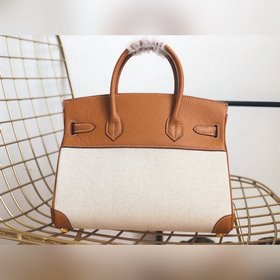 Hermès Платформа из платинового канваса с кожаными деталями Кожа