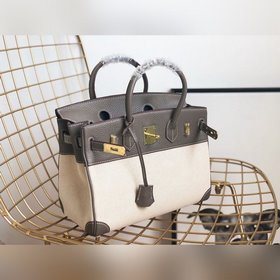 Hermès Платформа из платинового канваса с кожаными деталями Кожа