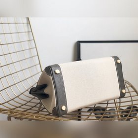 Hermès Платформа из платинового канваса с кожаными деталями Кожа