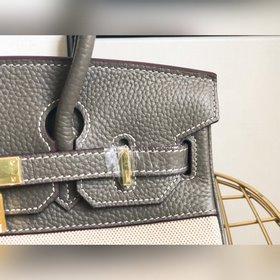 Hermès Платформа из платинового канваса с кожаными деталями Кожа