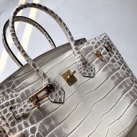 Hermès Платиновый крокодил ~ Серый Артикул： 0209618800 (25 см) Ар