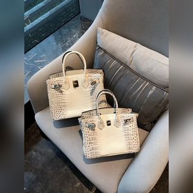 Hermès Платиновый крокодил ~ Серый Артикул： 0209618800 (25 см) Ар