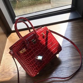 Hermès Платина с крокодиловым узором ~ бордовый Артикул： 02096188